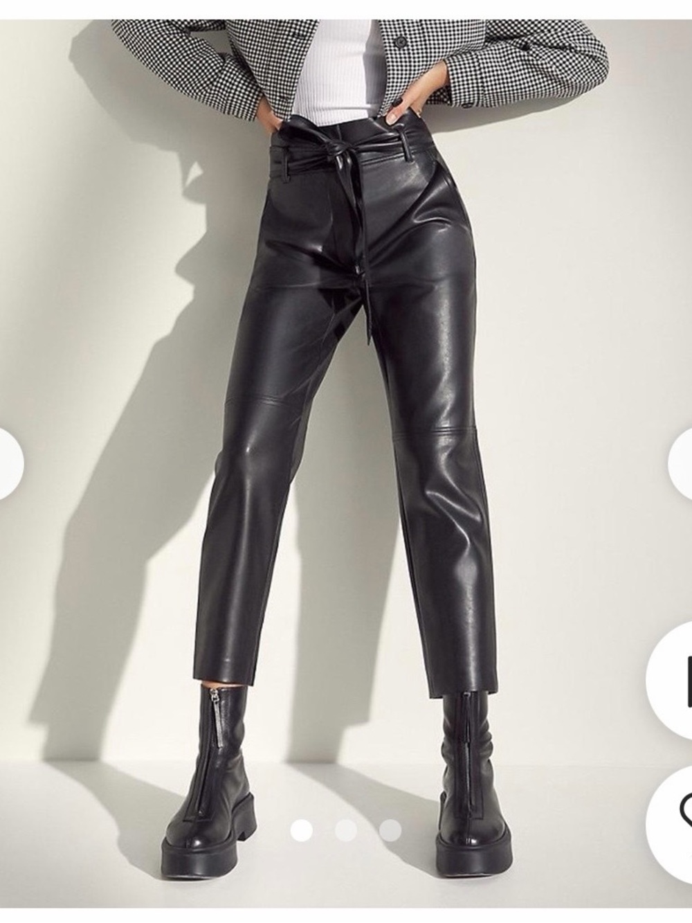 Aritzia Wilfred Command Vegan Leather Belted Pant Black Size 4 Paperbag
